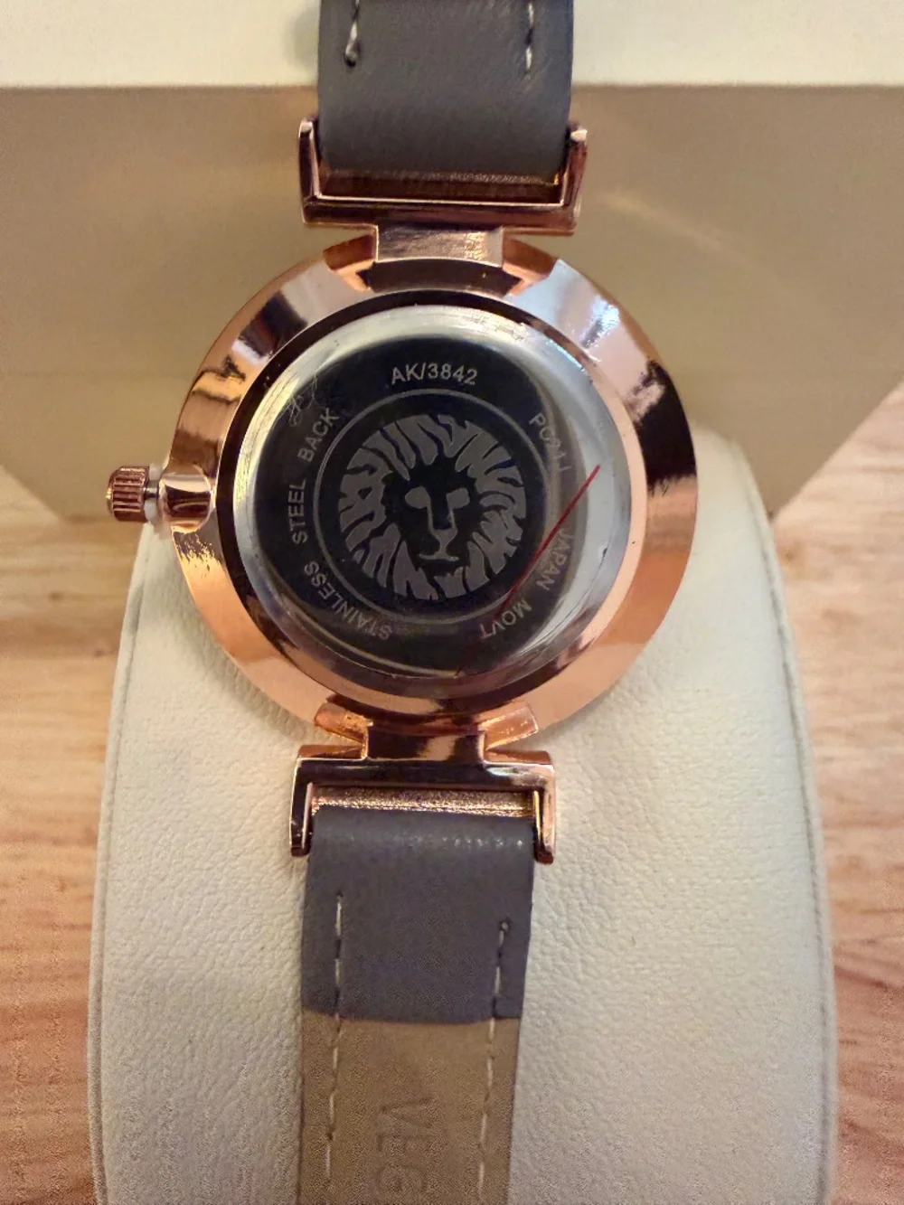 Anne Klein ladies leather watch Grey / Rose Gold